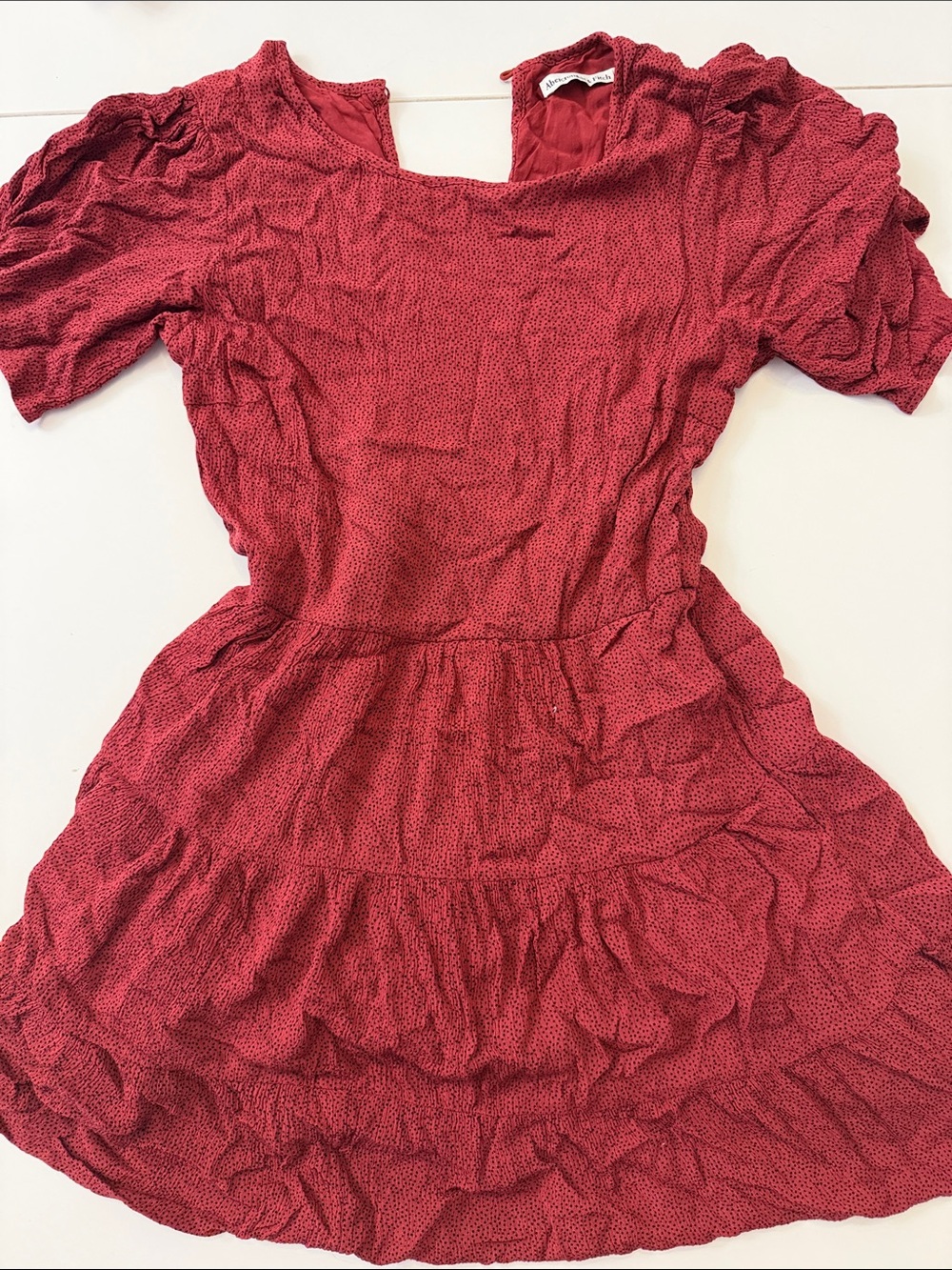 Abercrombie Red Tiered Short-Sleeve Dress